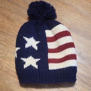 Kids Patriotic Knit Beanie - Navy, Red, and White
